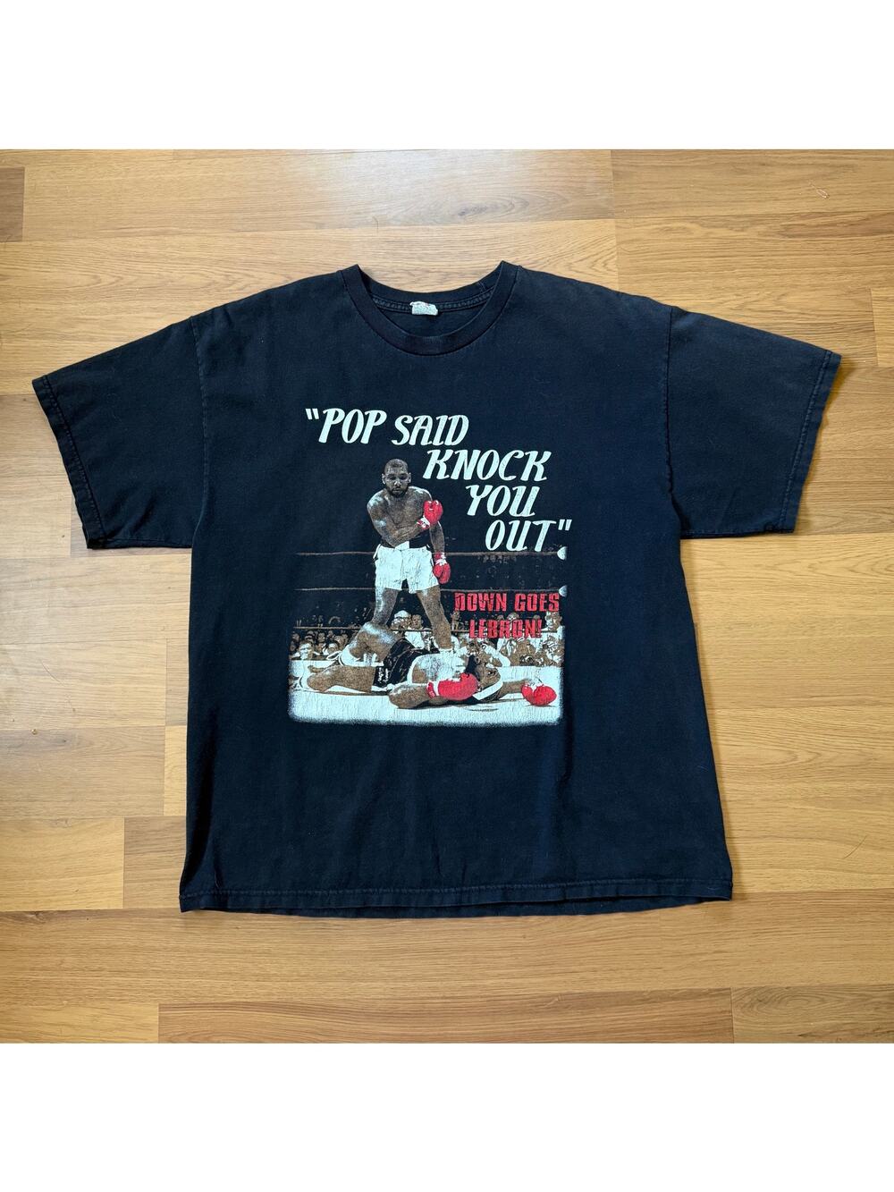 Vintage Pop Said Knock You Out Lebron Tim Duncan San Antonio Spurs Lot Shirt XL
